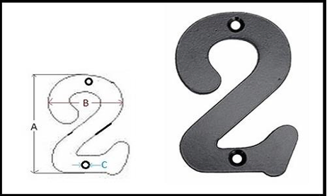 CAST IRON NUMERAL “2”