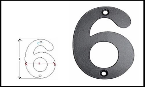 CAST IRON NUMERAL “6”